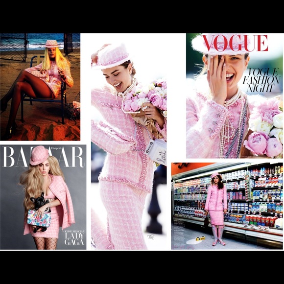 Chanel pink houndstooth wool skirt suit from Supermarket collection - Picture 12 of 13